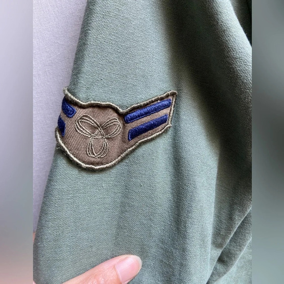 TNA Aritzia  Military utility button up patch cotton shirt Sz XS - Picture 5 of 11